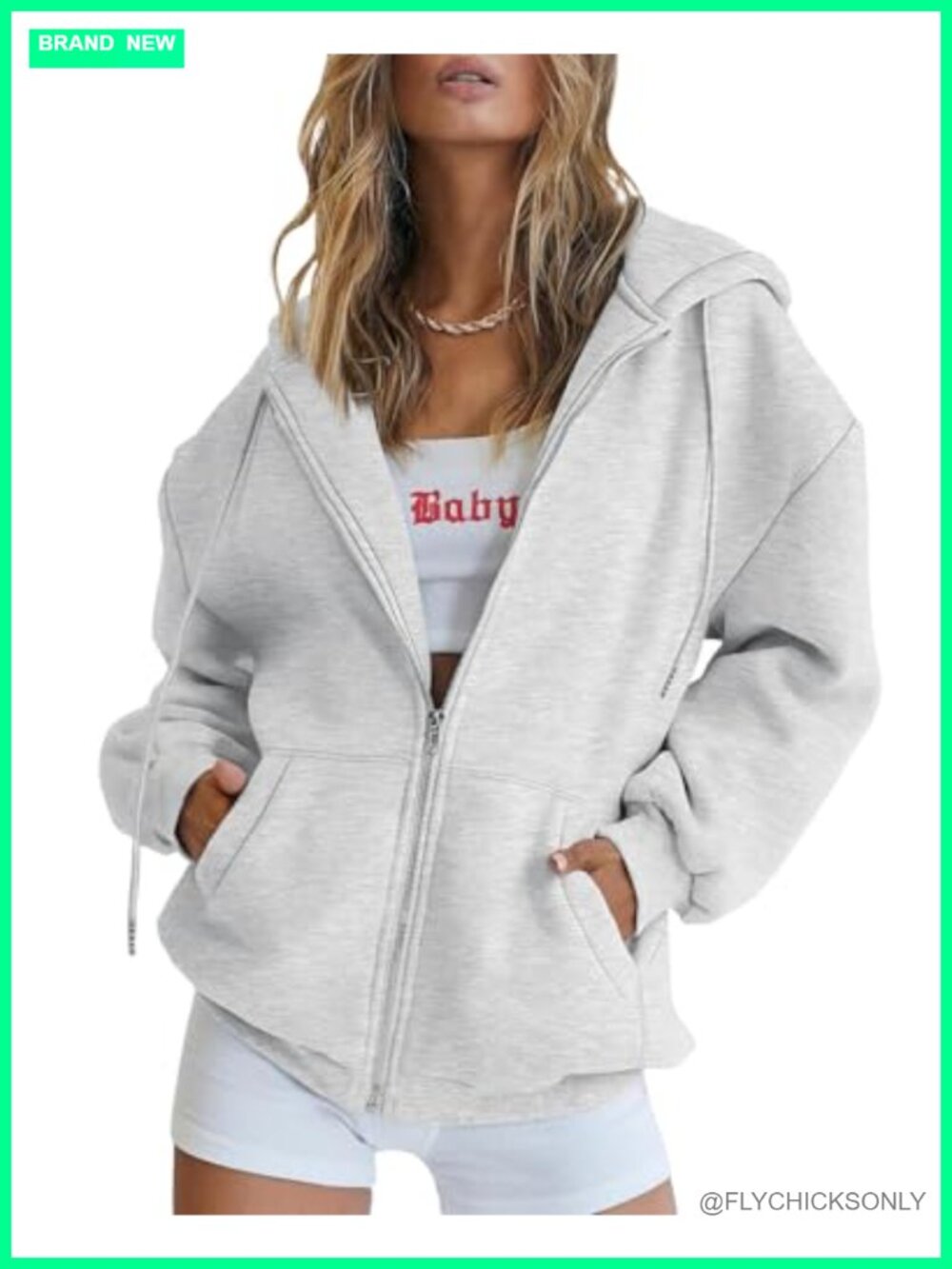 EFAN Women's Oversized Fleece Zip Up Hoodie with Pockets